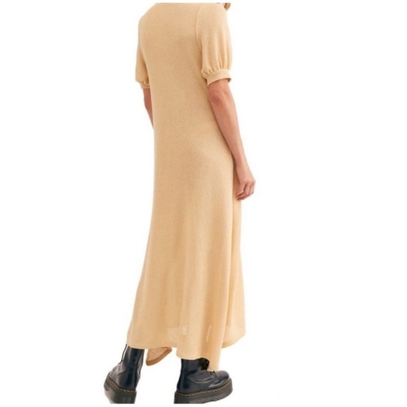 Free People Yellow Montauk Maxi Sweater Dress SM NWOT - Picture 2 of 9